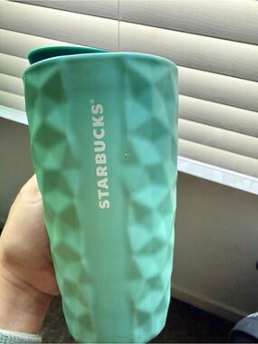Starbucks mint geometric soft touch tumbler coffee cup ceramic